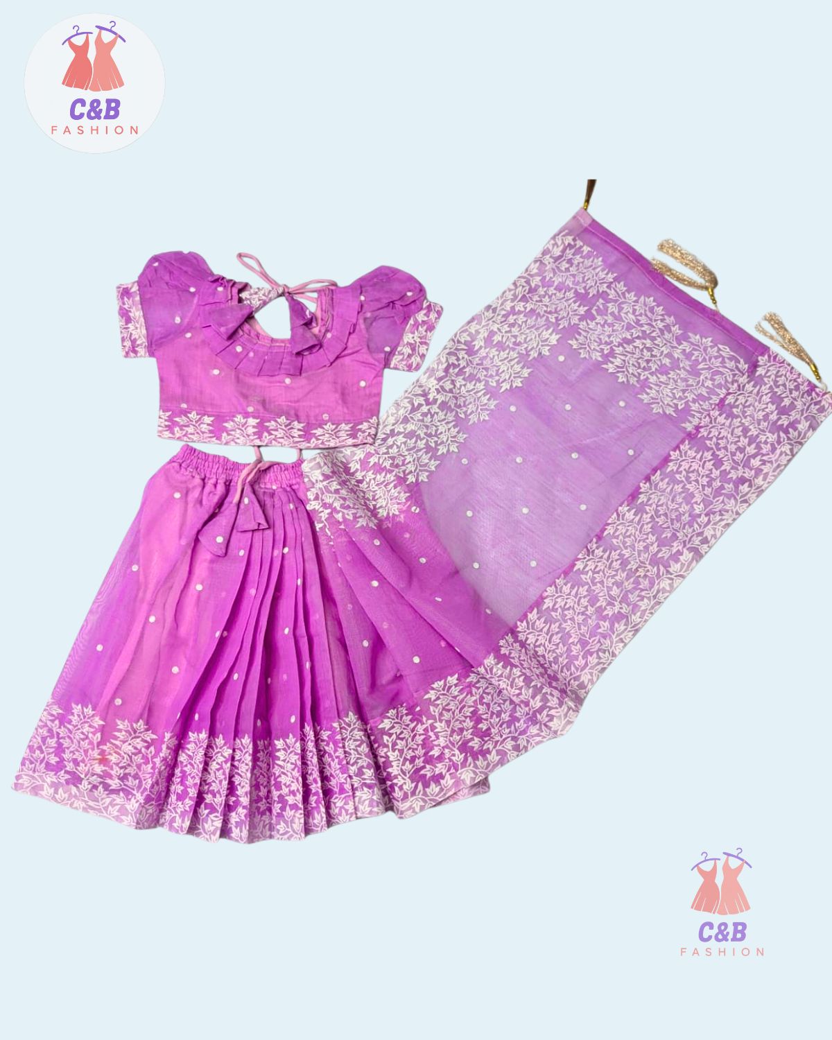 2 স্কিন প্রিন্ট রেডি শাড়ী পারপেল - Image 1