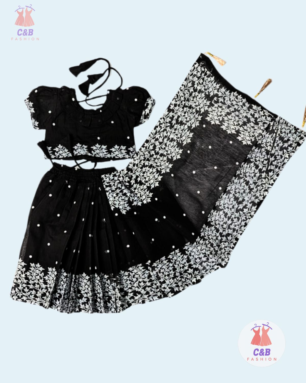 Untitled design (81) স্কিন প্রিন্ট রেডি শাড়ী কালো - Image 1